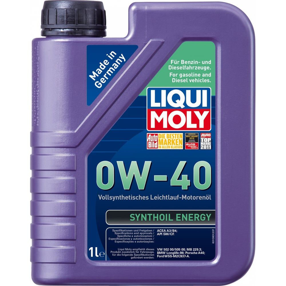 Синтетическое моторное масло LIQUI MOLY Synthoil Energy 0W-40 SM/CF;A3/B4