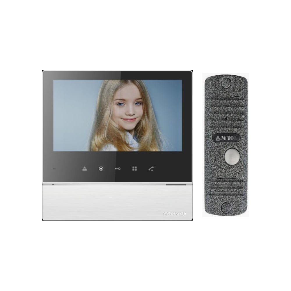 Комплект видеодомофона и вызывной панели COMMAX CDV-70H2 WhiteBlackSmog/AVC305S