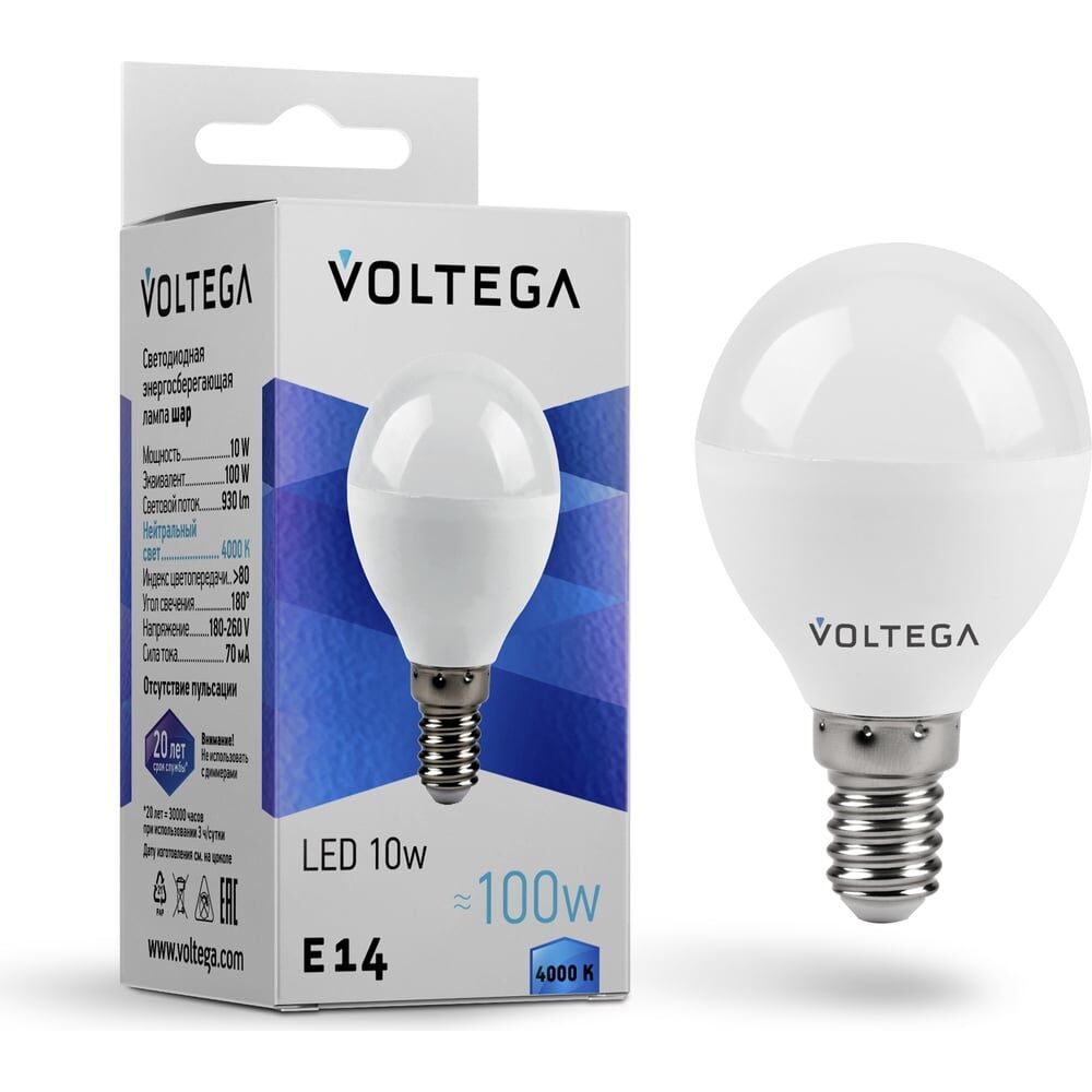 Светодиодная лампа VOLTEGA Simple Е14
