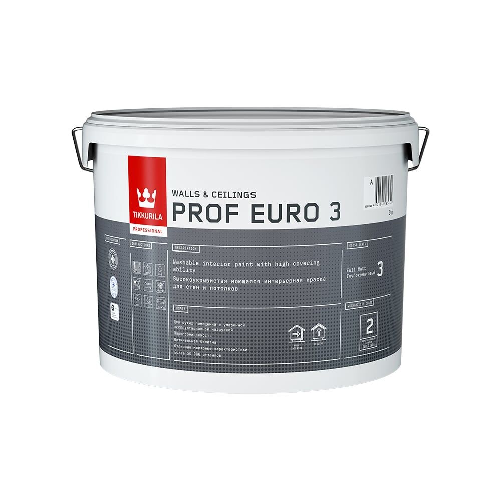 Интерьерная моющаяся краска Tikkurila PROF EURO 3