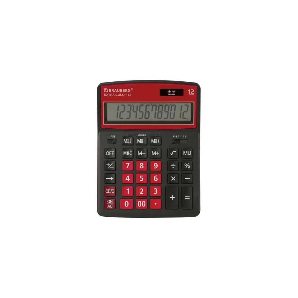 Настольный калькулятор BRAUBERG EXTRA COLOR-12-BKWR