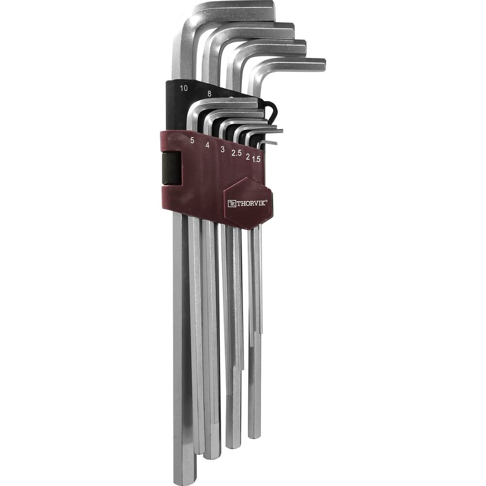 Набор торцевых шестигранных удлиненных ключей THORVIK HKL10S 53052