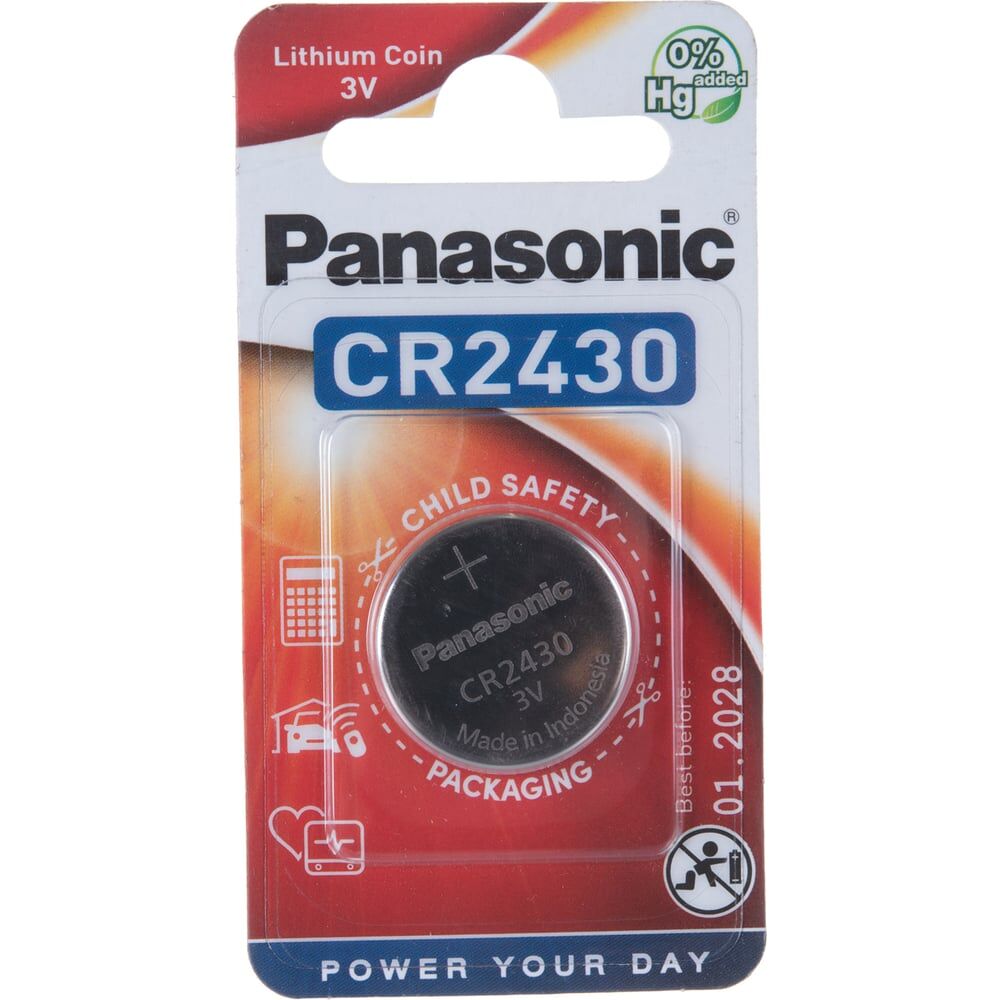 Батарейка Panasonic CR2430 3В бл/1 литиевая дисковая