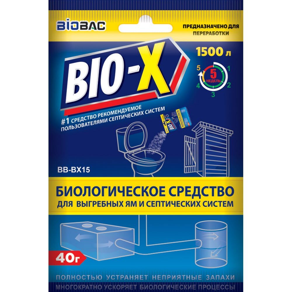 Сиологическое средство для выгребных ям и септических систем БиоБак BIO-Х