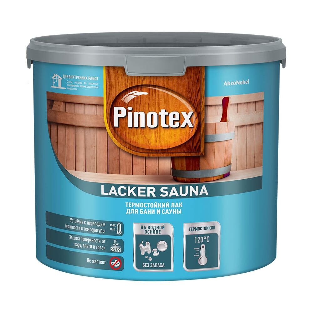 Термостойкий лак для внутренних работ Pinotex LACKER SAUNA 20