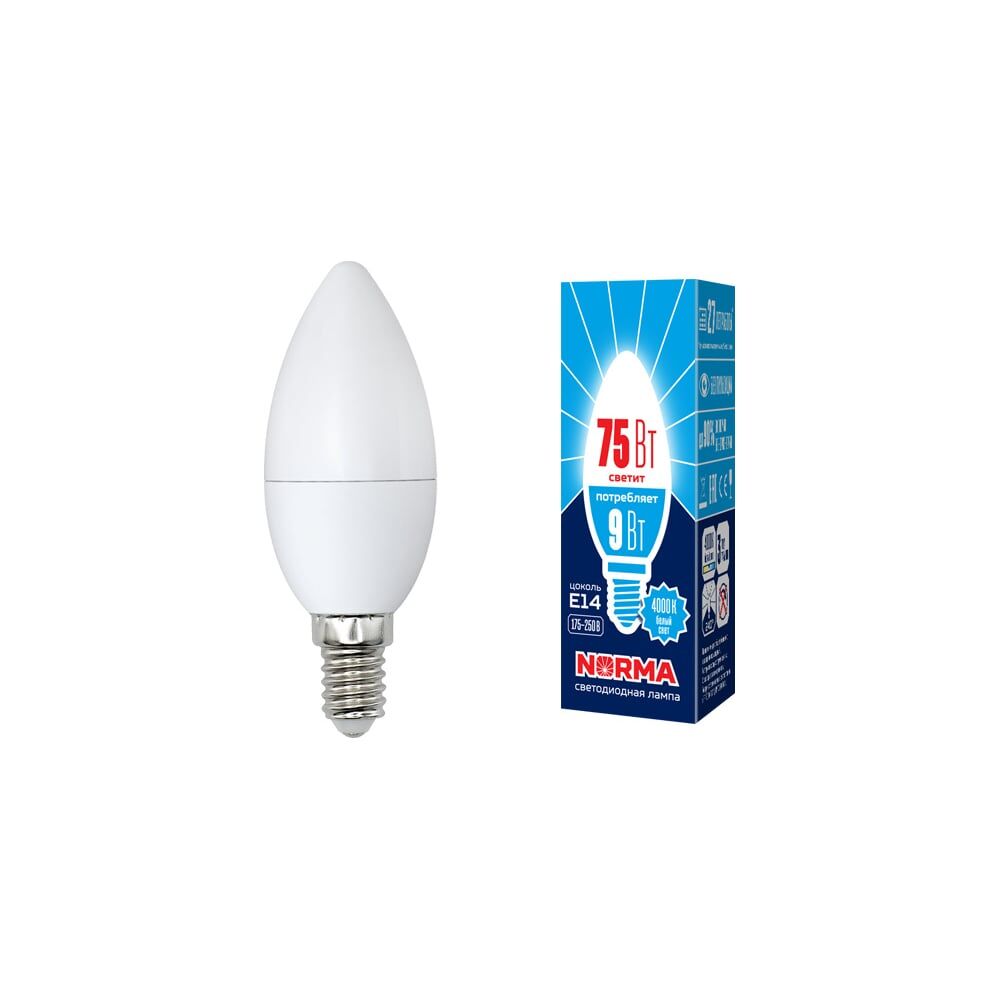Светодиодная лампа Volpe LED-C37-9W/NW/E14/FR/NR