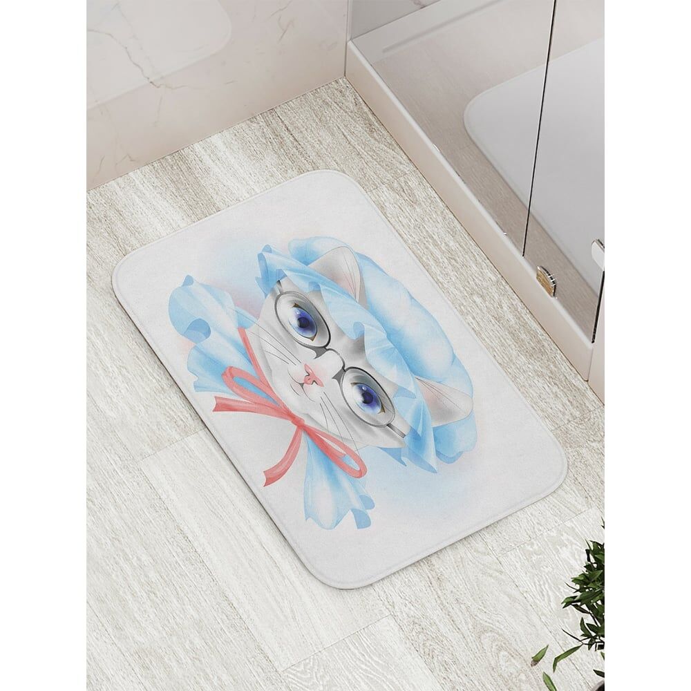 Противоскользящий коврик для ванной, сауны, бассейна JOYARTY Бабушка кошка