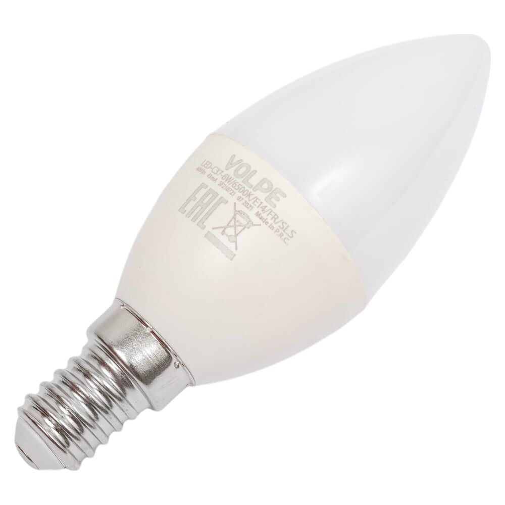 Светодиодная лампа Volpe LED-C37-6W/6500K/E14/FR/SLS