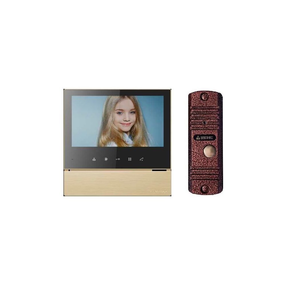 Комплект видеодомофона и вызывной панели COMMAX CDV-70H2 GoldBlackSmog/AVC305
