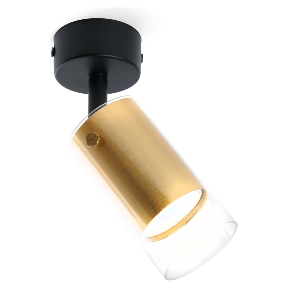 Настенно-потолочный светильник FERON ml1891 под лампу gu10, золото, черный