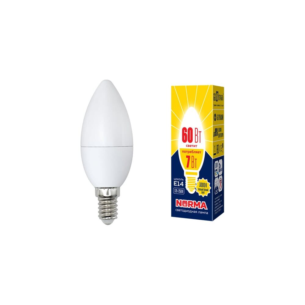 Светодиодная лампа Volpe LED-C37-7W/WW/E14/FR/NR