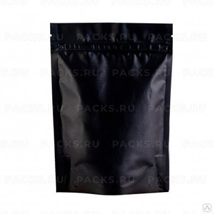 Пакет Zip-Lock Дой-Пак металл черный матовый (13,5х20,0)+ (4,0+4,0) 50/400 