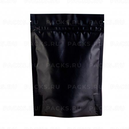 Пакет Zip-Lock Дой-Пак металл черный матовый (17х30)+ (4,5+4,5) 50/250