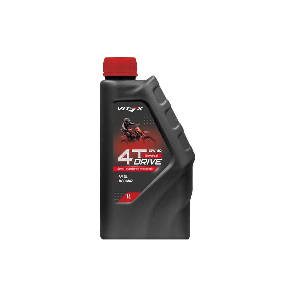 Полусинтетическое моторное масло VITEX Drive 4T 10W40 API SL, JASO MA2