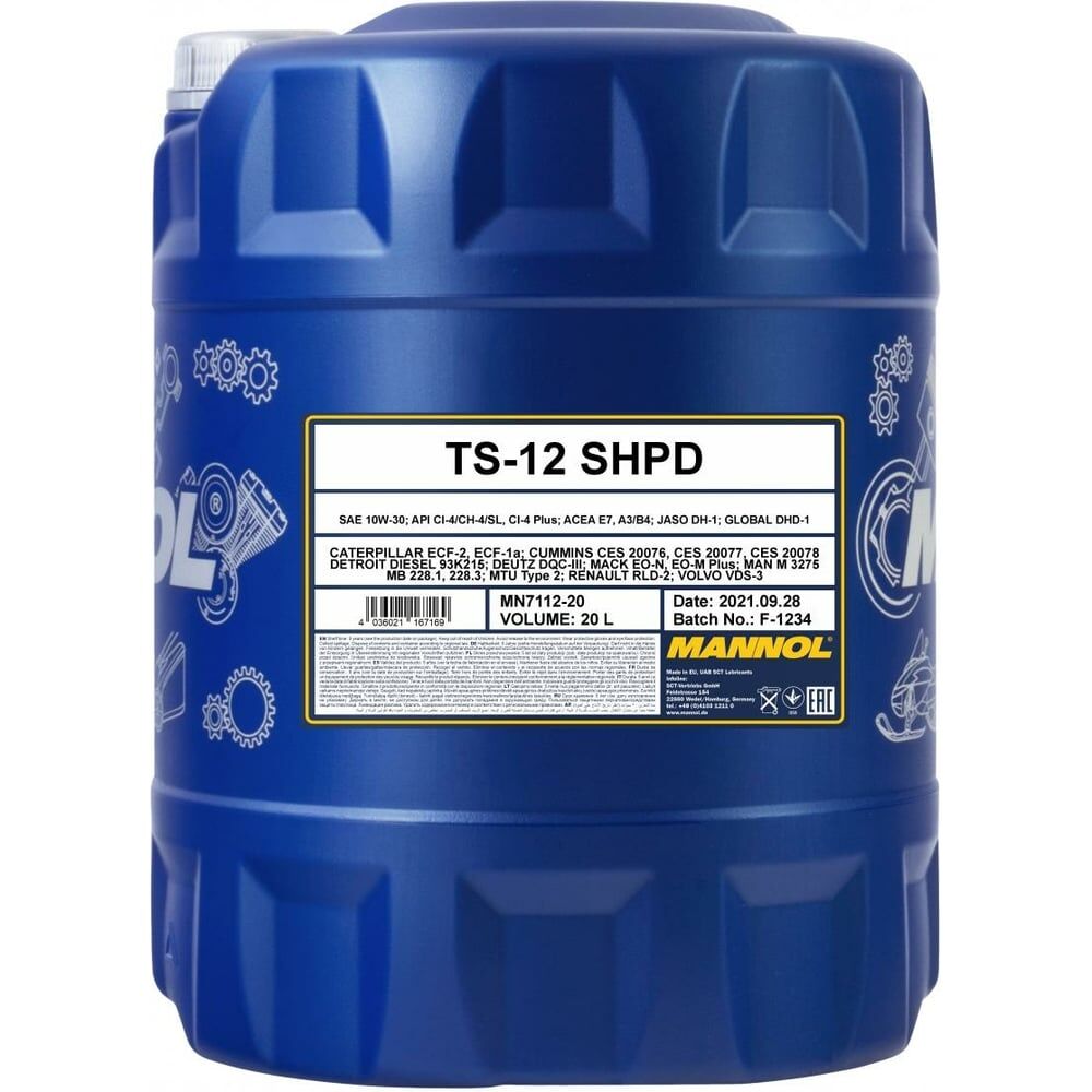 Полусинтетическое моторное масло MANNOL TS-12 SHPD 10W30
