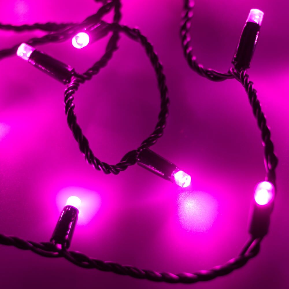 Светодиодная гирлянда Ardecoled ARD-STRING-CLASSIC-10000-BLACK-100LED-FLASH PINK