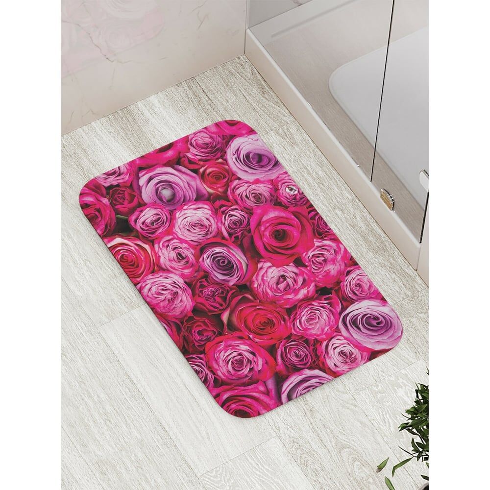 Противоскользящий коврик для ванной, сауны, бассейна JOYARTY Фуксиевые розы