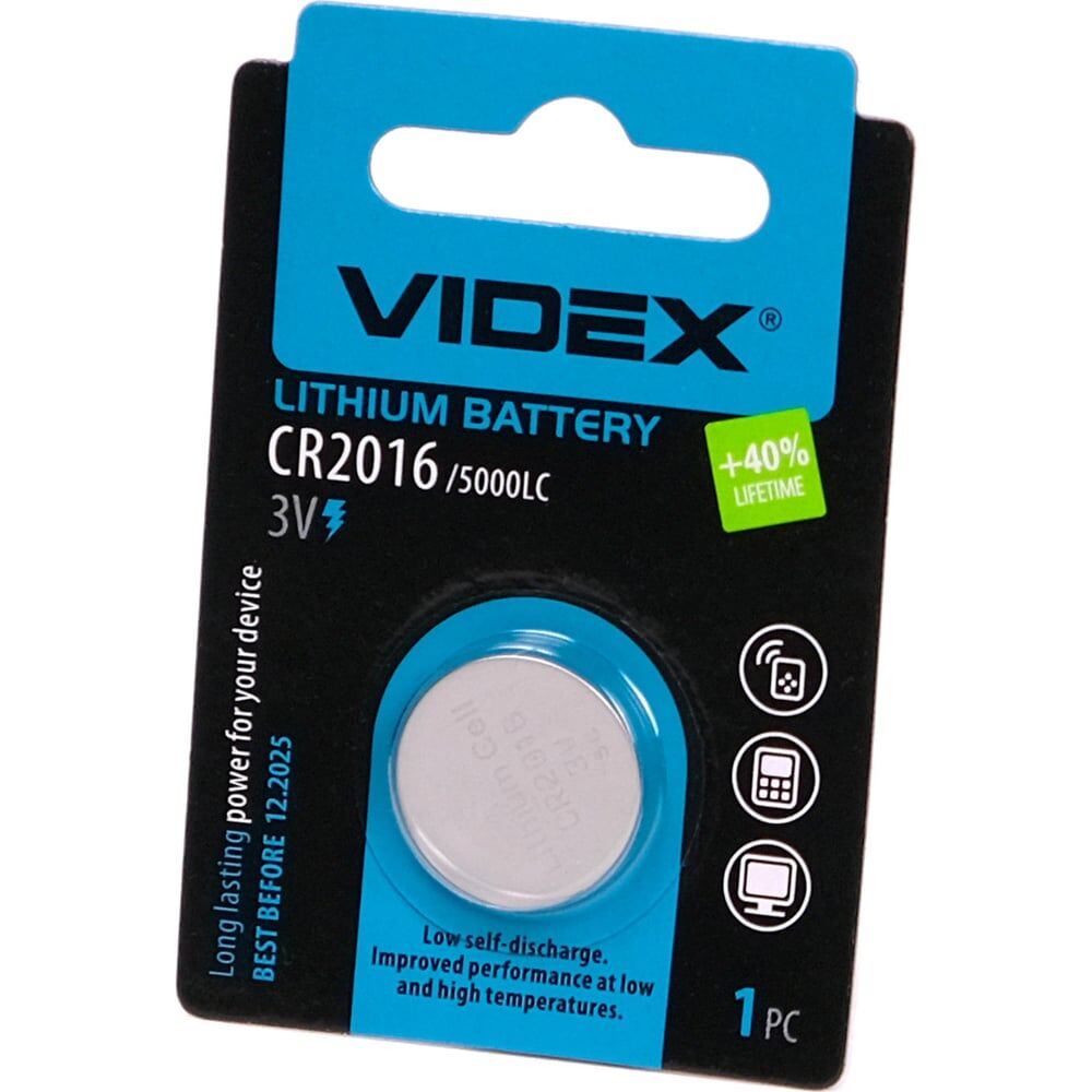 Литиевый элемент питания Videx VID-CR2016-1BL