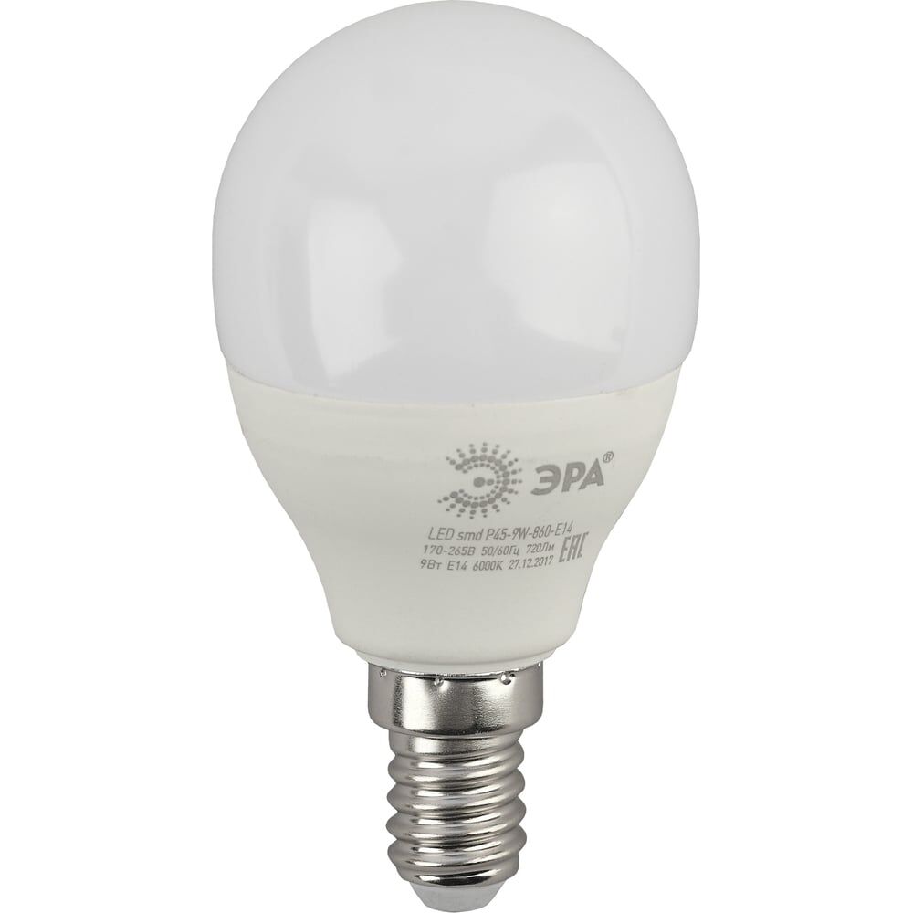 Светодиодная лампа ЭРА LED P45-9W-860-E14