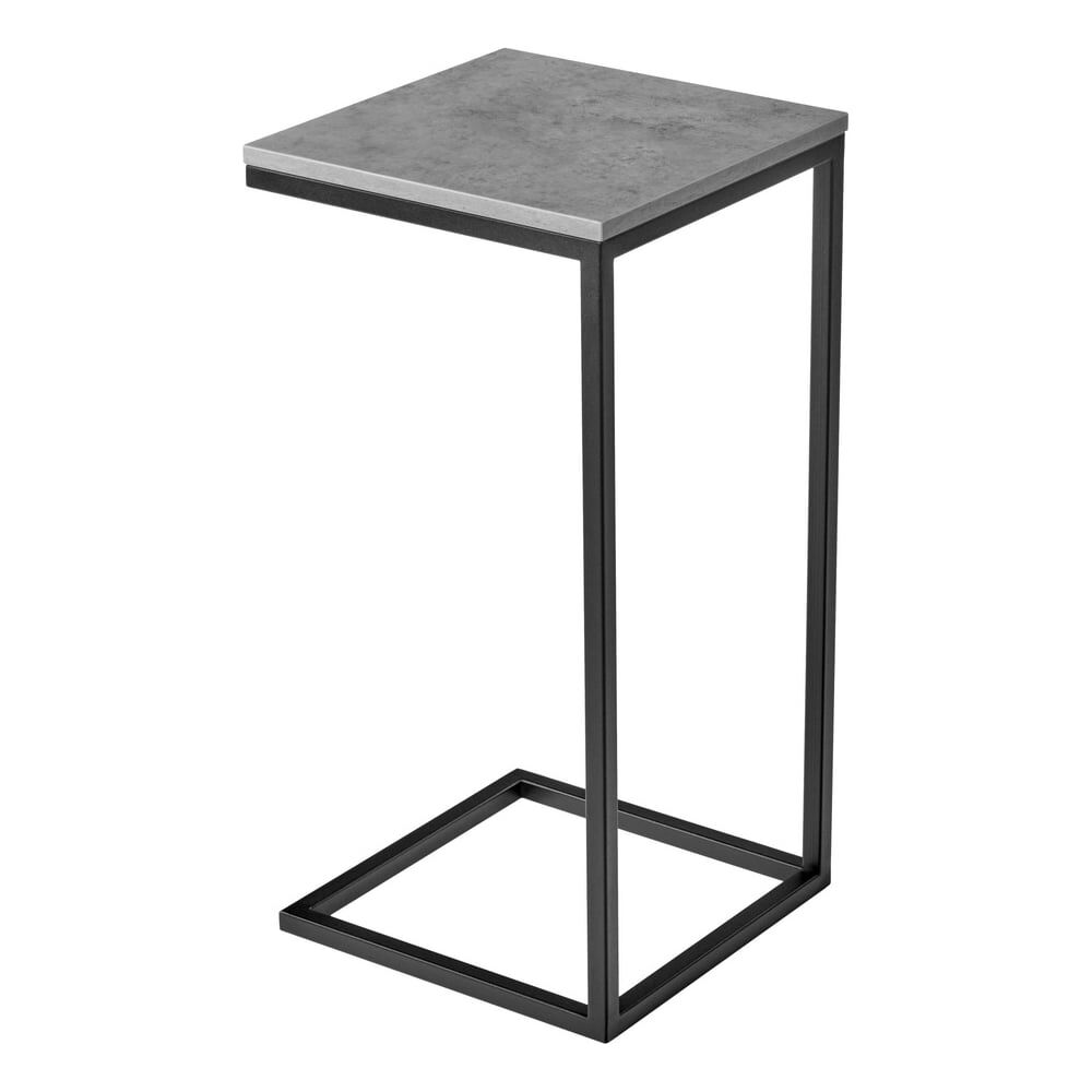 Придиванный столик BRADEX loft 35x35 см, бетон чикаго, с чёрными ножками