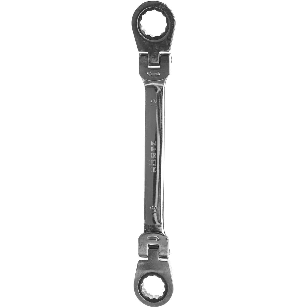 Двусторонний трещоточный шарнирный накидной ключ HORTZ 121321