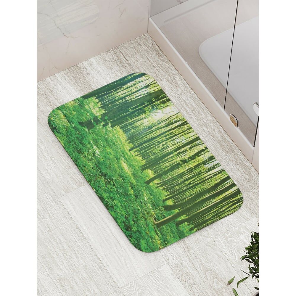 Противоскользящий коврик для ванной, сауны, бассейна JOYARTY Зеленый лес