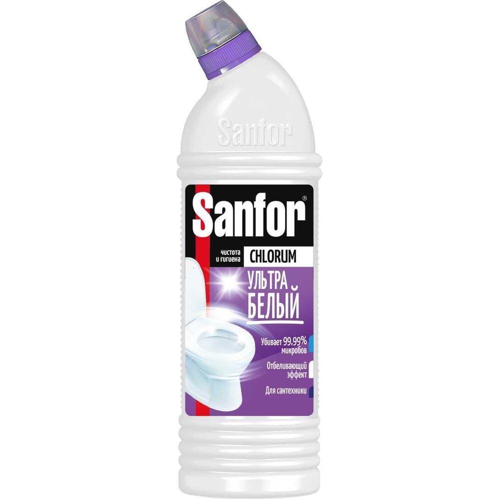 Средство для чистки сантехники SANFOR Chlorum мгновенное отбеливание