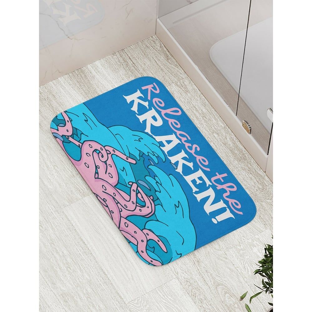 Противоскользящий коврик для ванной, сауны, бассейна JOYARTY Выпустить кракена