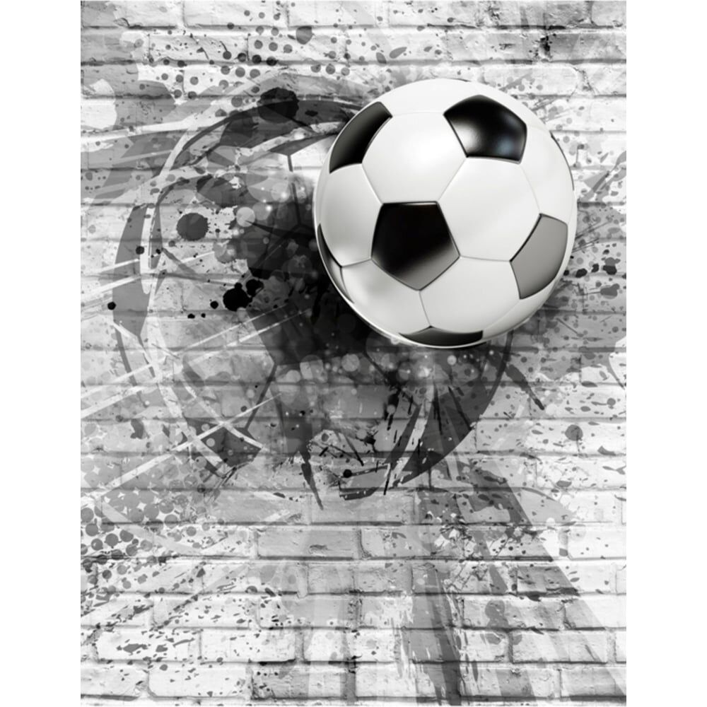 Фотообои Dekor Vinil Футбольный мяч на кирпичной стене