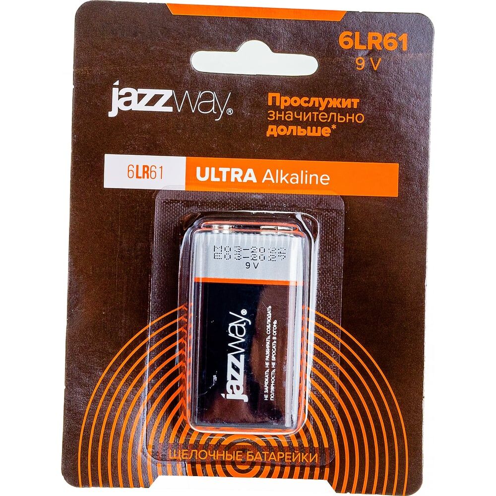 Алкалиновая батарейка Jazzway 6LR61 Ultra PLUS