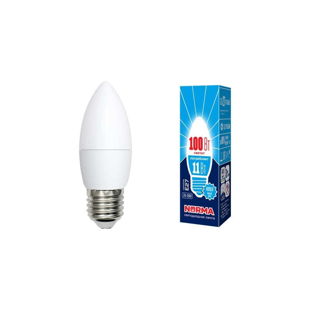 Светодиодная лампа Volpe LED-C37-11W/NW/E27/FR/NR