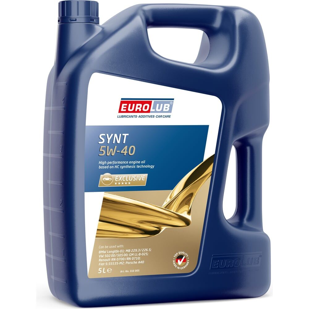Моторное синтетическое масло EUROLUB SYNT 5W40 SN/CF A3/B4