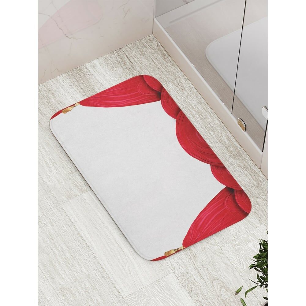 Противоскользящий коврик для ванной, сауны, бассейна JOYARTY Красные шторы