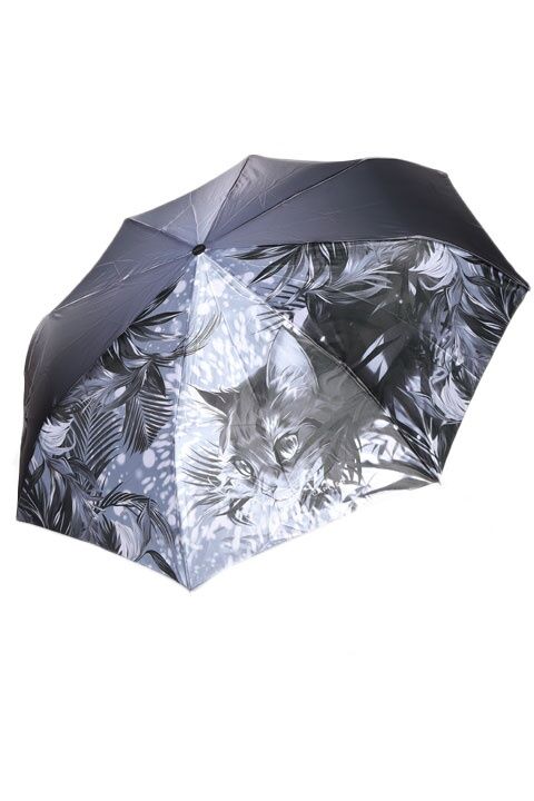 Зонт жен. Umbrella 16080-1 полуавтомат (т.серый)