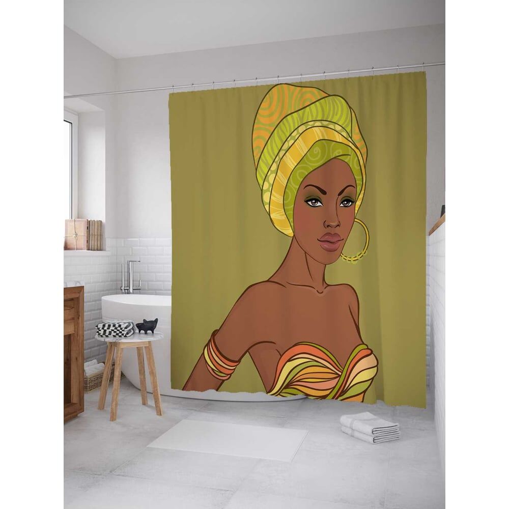 Шторка-занавеска для ванной JOYARTY Африканская дама