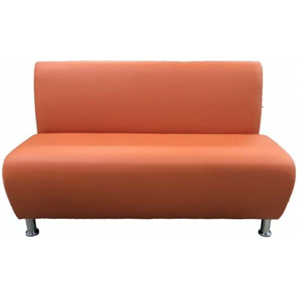 Двухместная секция дивана Мягкий Офис оранжевая