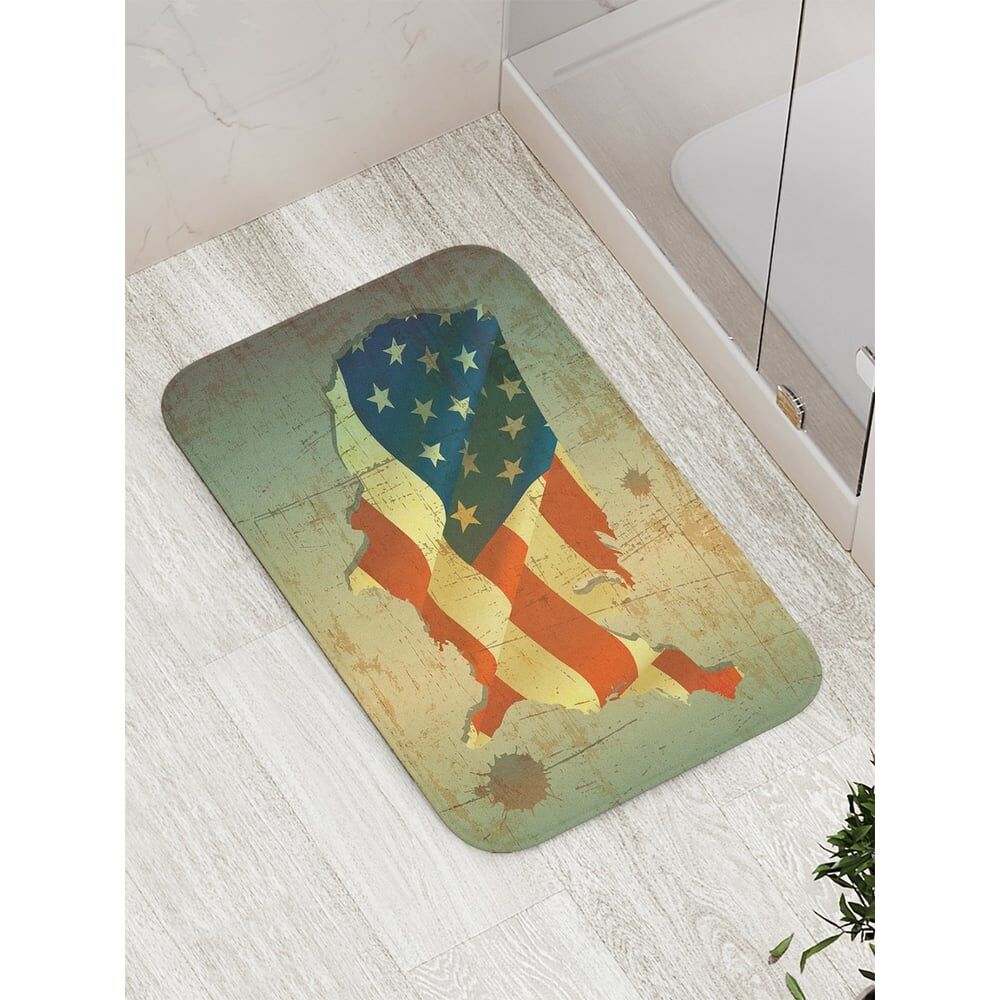 Противоскользящий коврик для ванной, сауны, бассейна JOYARTY Американский флаг винтаж