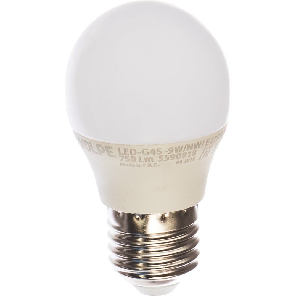 Светодиодная лампа Volpe LED-G45-9W/NW/E27/FR/NR