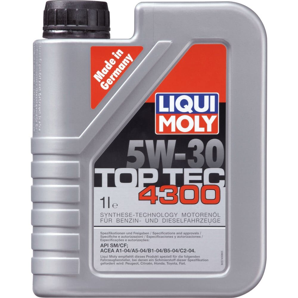 Синтетическое моторное масло LIQUI MOLY Top Tec 4300 5W-30 SM/CF;A1/B1,A5/B5,C2